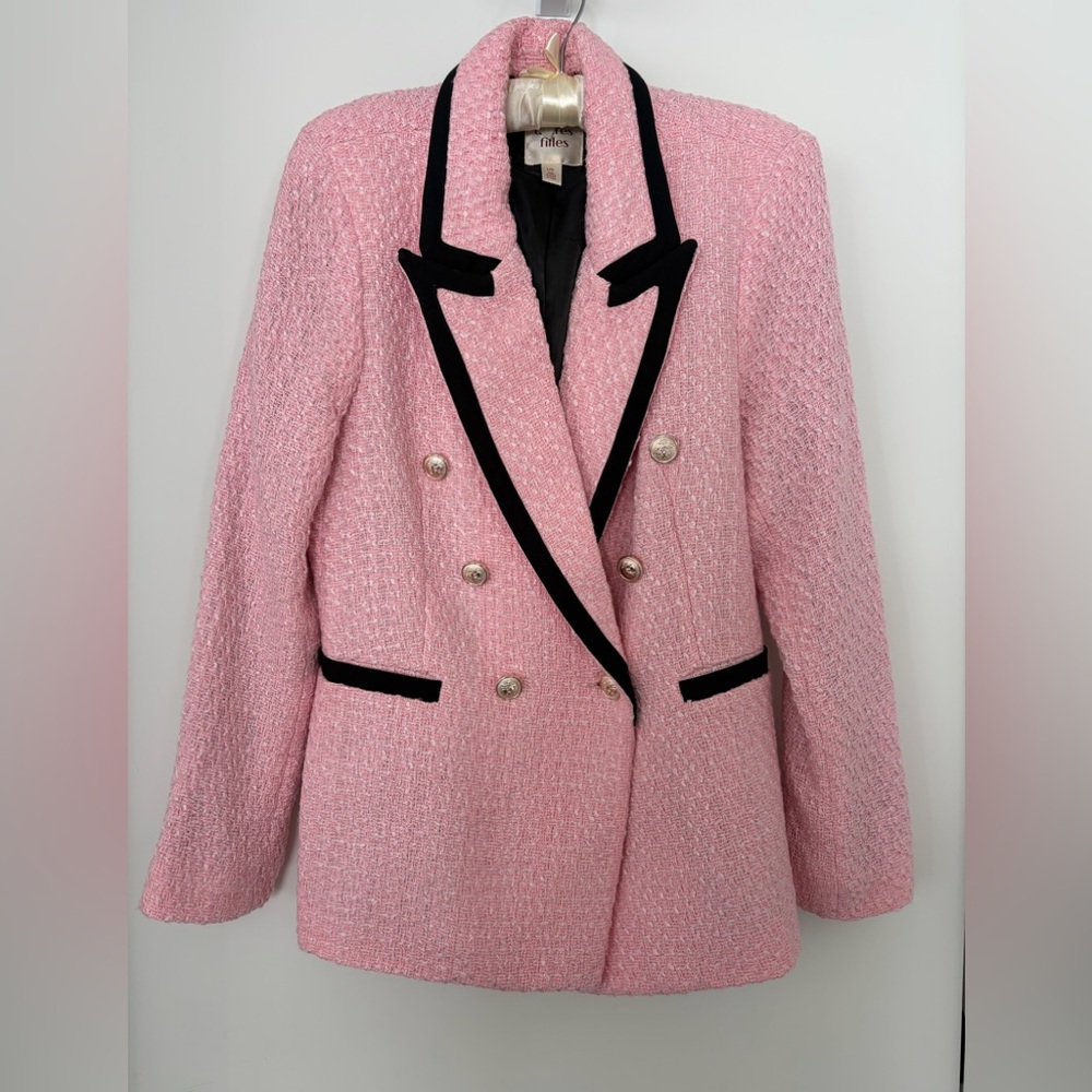 NWOT- autures-filles Elegant Pink Double-Breasted Women's Blazer Size L.
